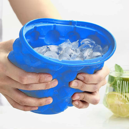 Flexible Silicone Ice Cube Maker - - Portable, Durable & Reusable!.