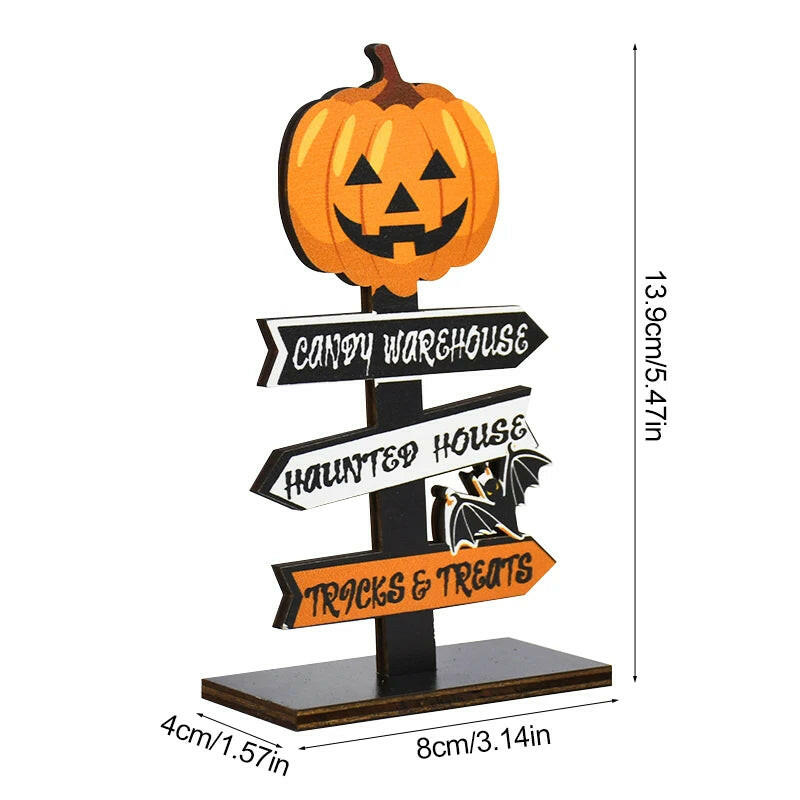 2025 Wooden Pumpkin & Ghost Table Ornaments – Halloween Craft Decor for Home, Parties & Kids’ Gifts