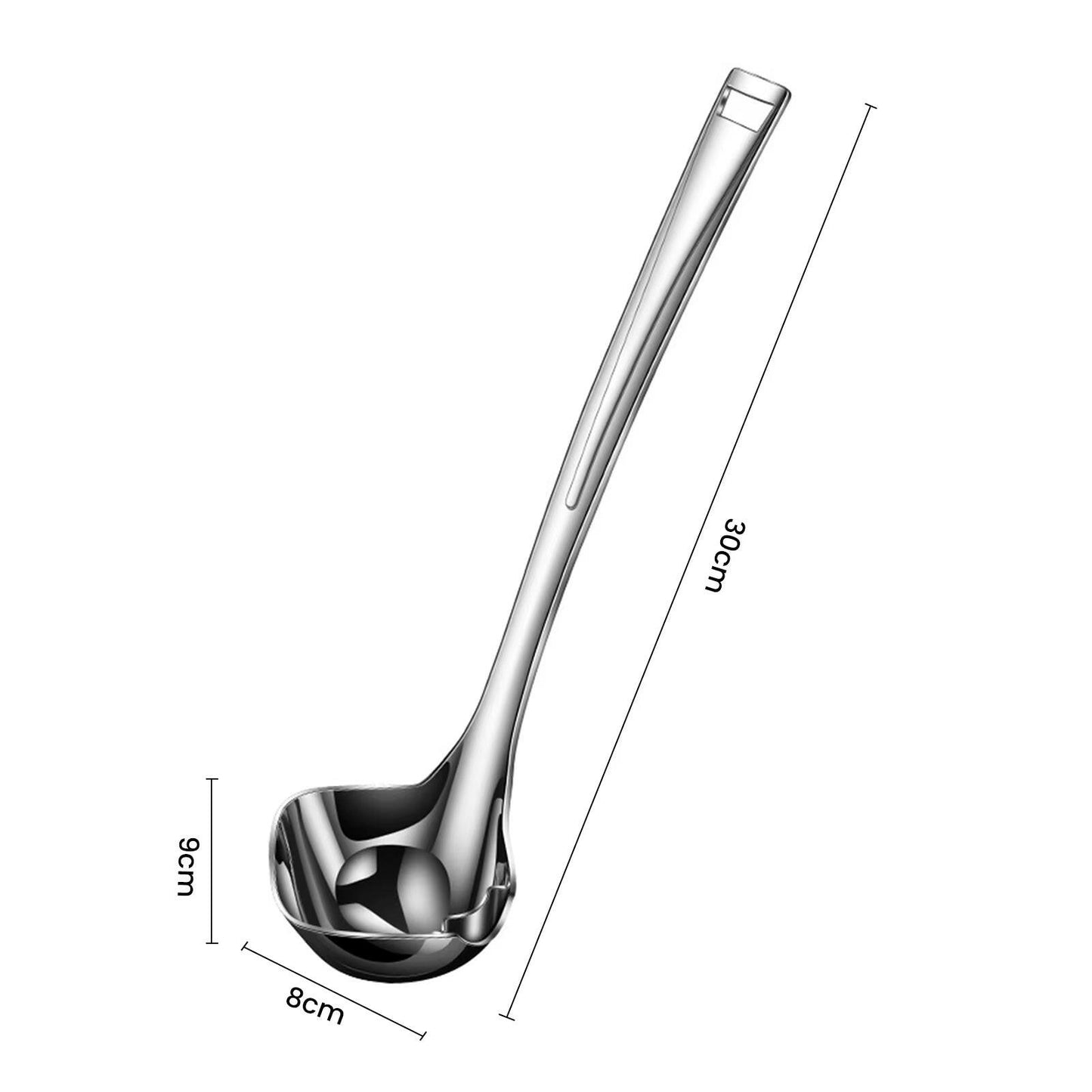 Premium Stainless Steel Oil Separator Ladle - Heavy-Duty, Long Handle, Dishwasher Safe - Ideal for Home & Professional Chefs!.