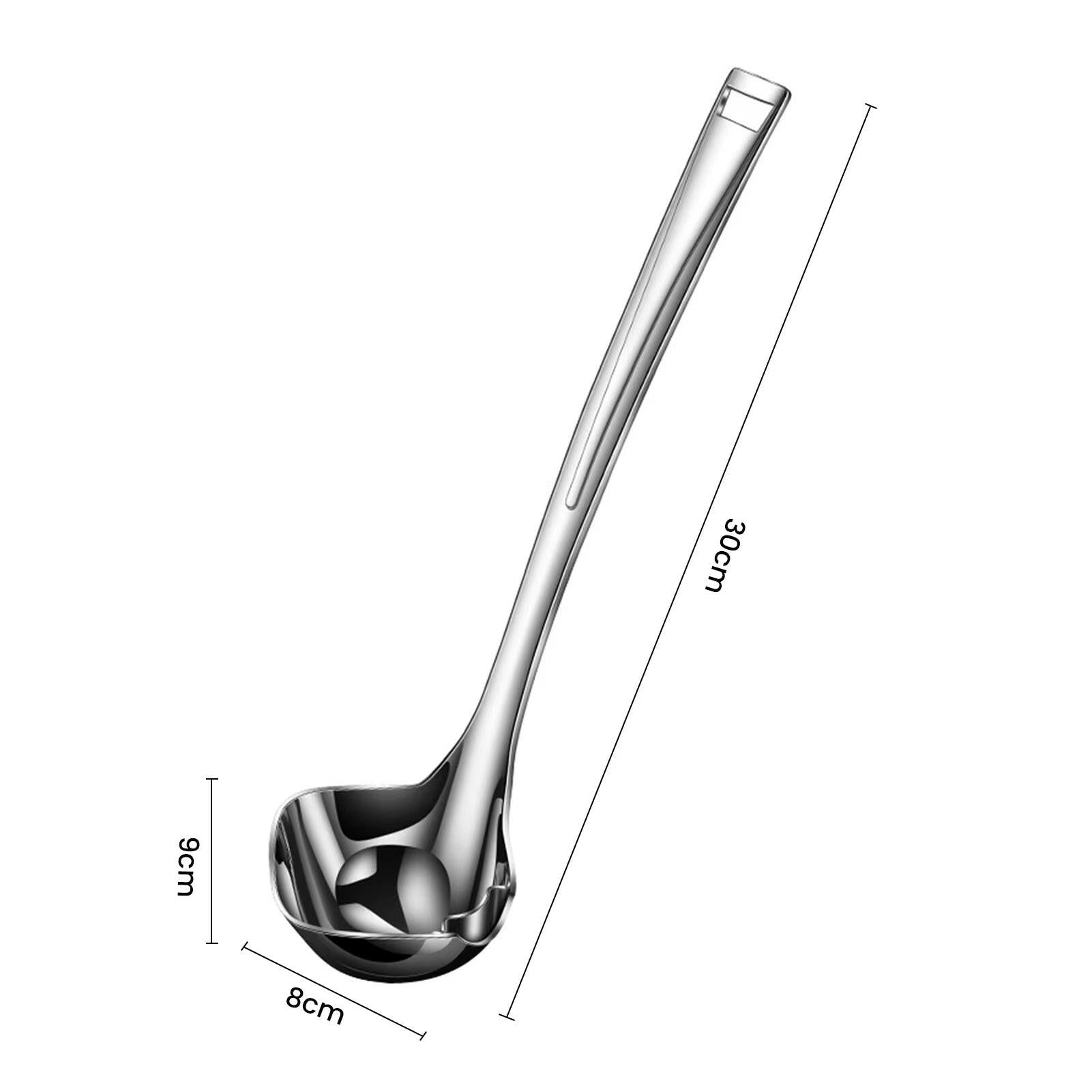 Premium Stainless Steel Oil Separator Ladle - Heavy-Duty, Long Handle, Dishwasher Safe - Ideal for Home & Professional Chefs!.