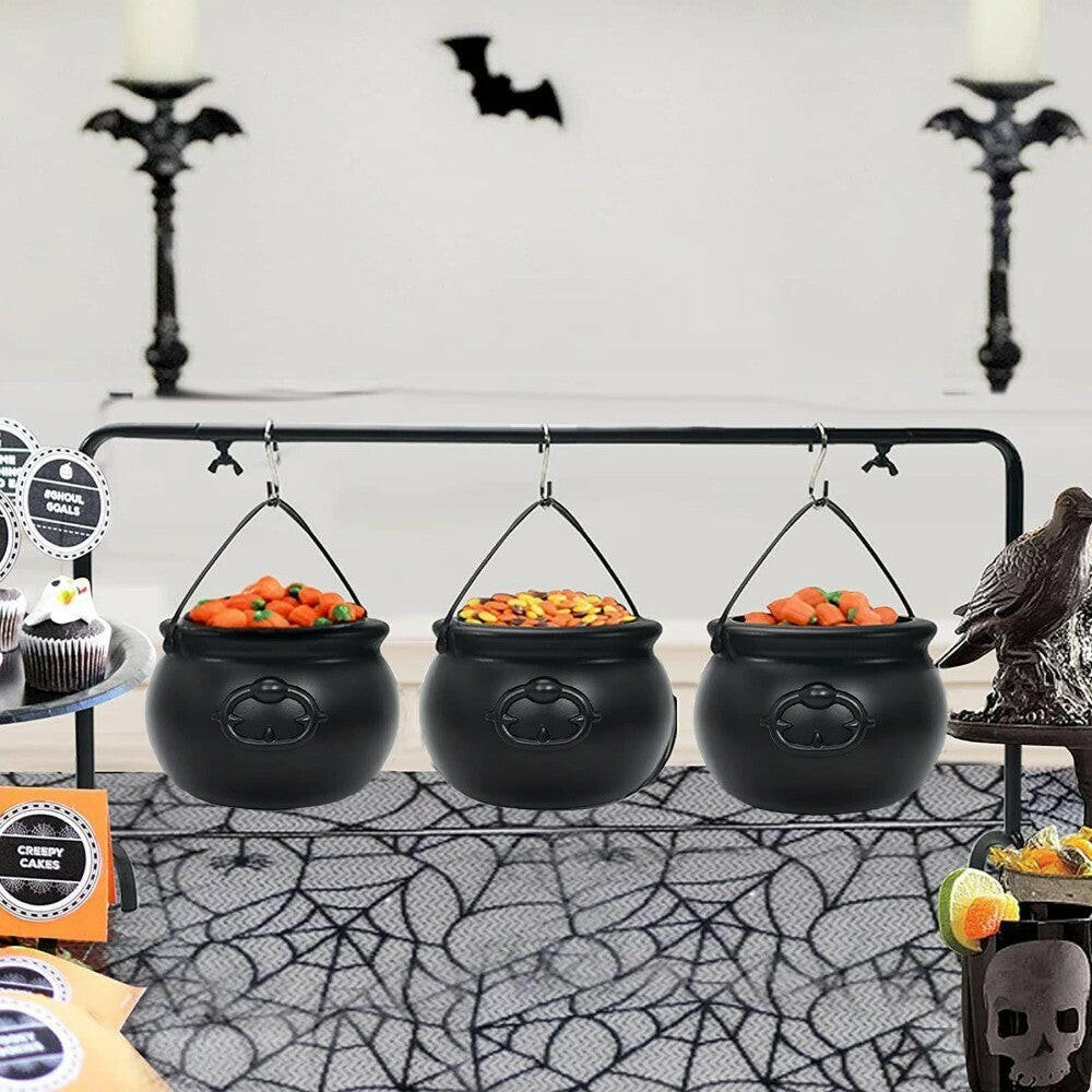 Black Witch Candy Bucket – Heat-Resistant Halloween Cauldron for Trick-or-Treat & Party Decor