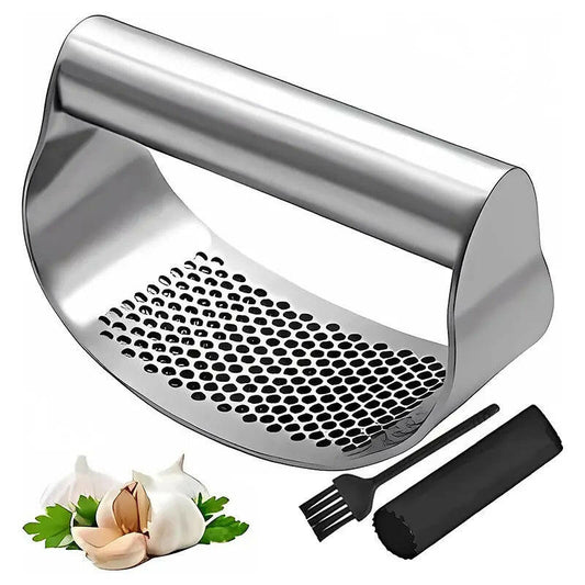 Upgraded Stainless Steel Garlic Press – Ergonomic Rocker for Effortless Mincing