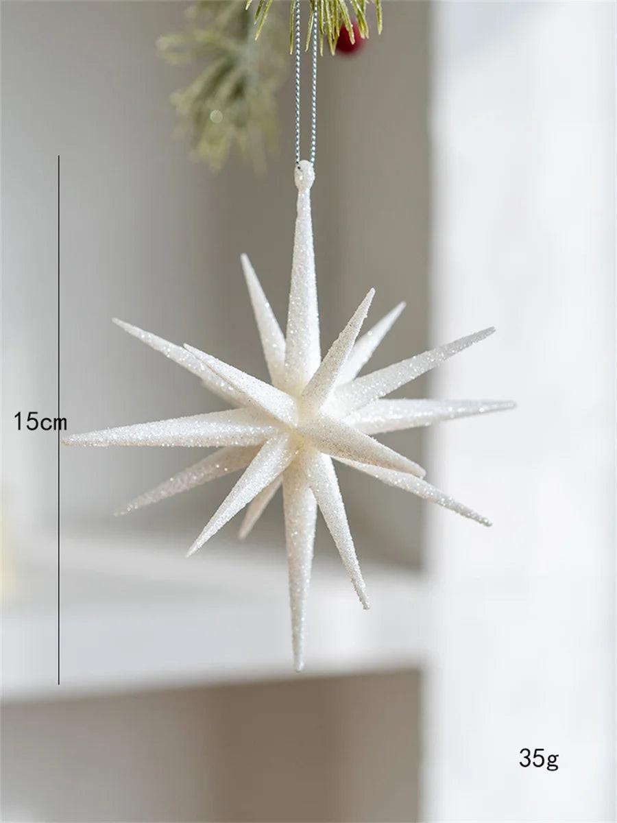 Exploding Star Christmas Tree Topper – Champagne & White Accent.