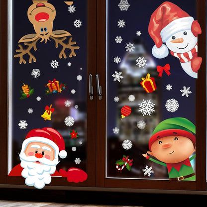 Christmas Window Clings – 150Pcs Snowflake & Holiday Stickers (8 Sheets).