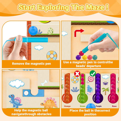 Magnetic Montessori Puzzle Board – Color & Number Learning Game.