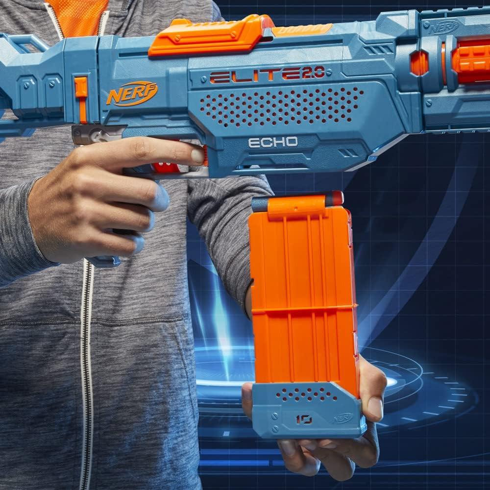Nerf Elite 2.0 Echo CS‑10 – Upgrade‑Ready Foam Dart Blaster with Slam Fire Action.