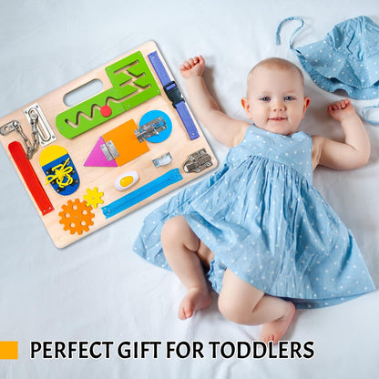 Montessori Wooden Busy Board – 10+ Interactive Activities