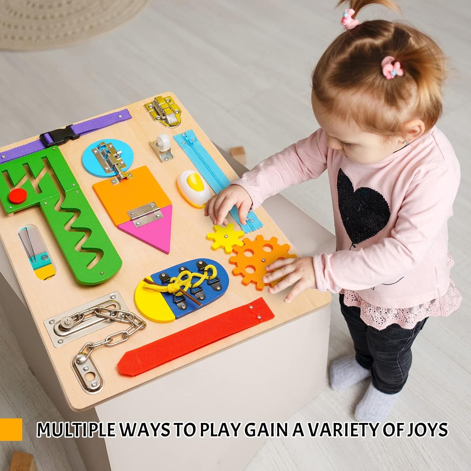 Montessori Wooden Busy Board – 10+ Interactive Activities