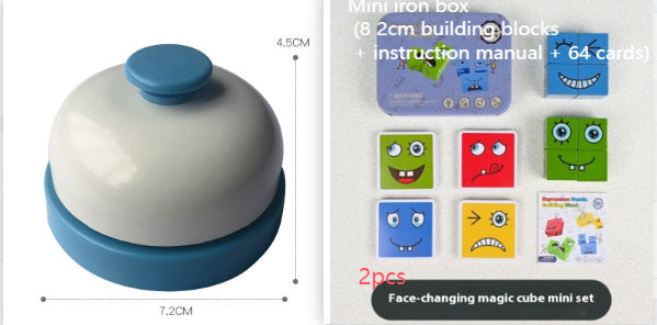 Wooden Expressions Toy Wooden Magic Cube Face Pattern Building Blocks Educational Montessori Toys Wooden Matching Block Puzzles.