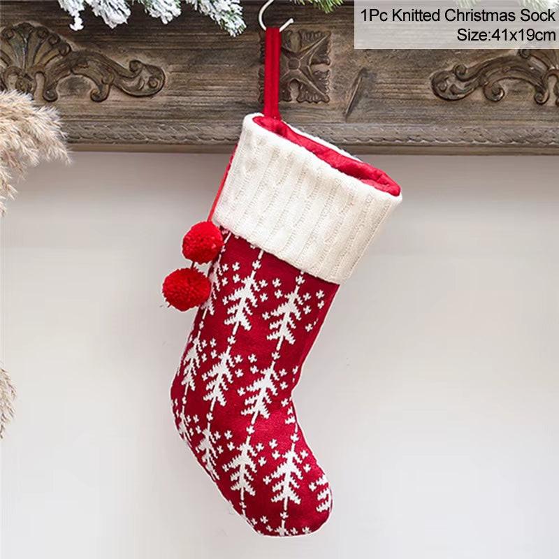 Handcrafted Knitted Christmas Stockings – Classic Holiday Décor for Gifts & Traditions.