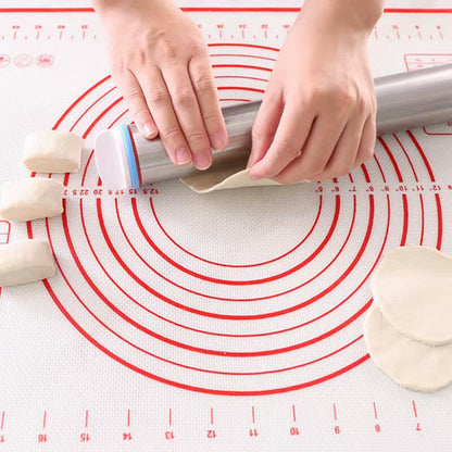 43cm Stainless Steel Rolling Pin – Adjustable, Non-Stick & Precision Baking.