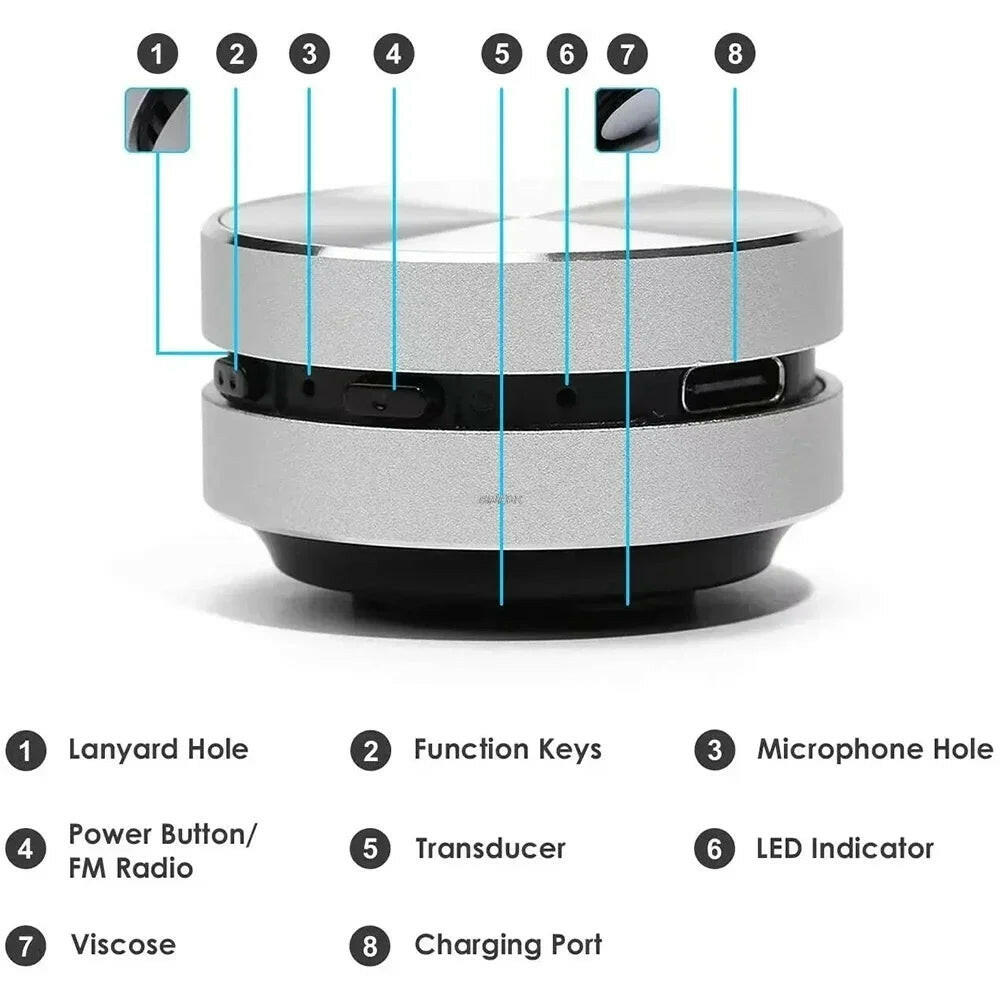Hummingbird Bone Conduction Speaker with FM Radio Bluetooth-Compatible TWS Wireless Stereo Dual Sound Audio Box Mini Speaker.