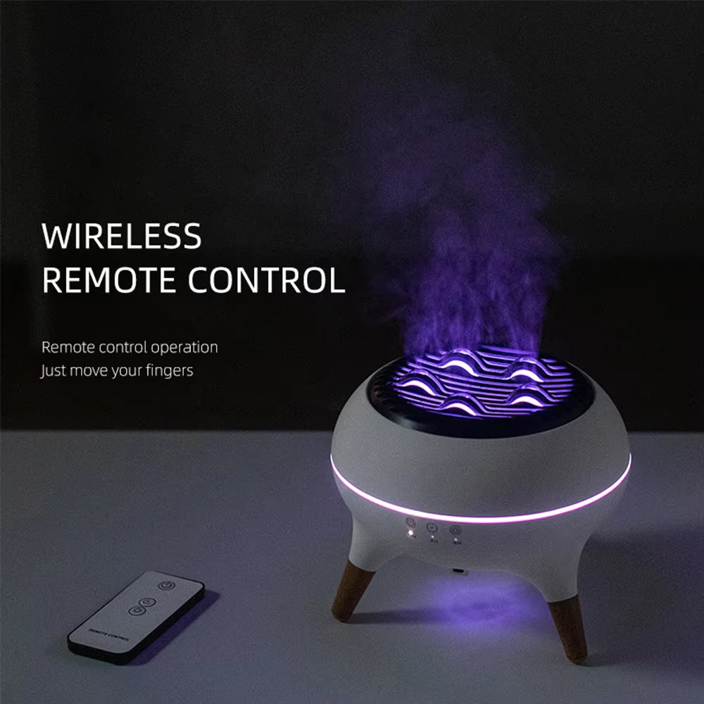 Dynamic Jellyfish Spray Air Humidifier with mist & flame effects, remote control & essential oil diffusion. Perfect for relaxation, wellness & home ambiance!