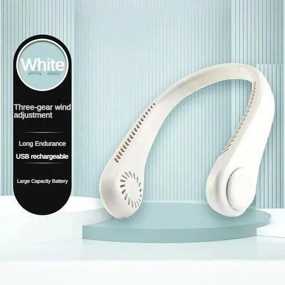 2025  Neck-Mounted Bladeless Fan - Portable Rechargeable Air Cooler with 3 Speed Settings for Outdoor Sports.