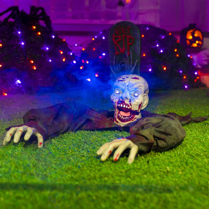 Halloween Groundbreaker Animated Halloween Decorations Zombie with Creepy Sound and Flashing Eyes