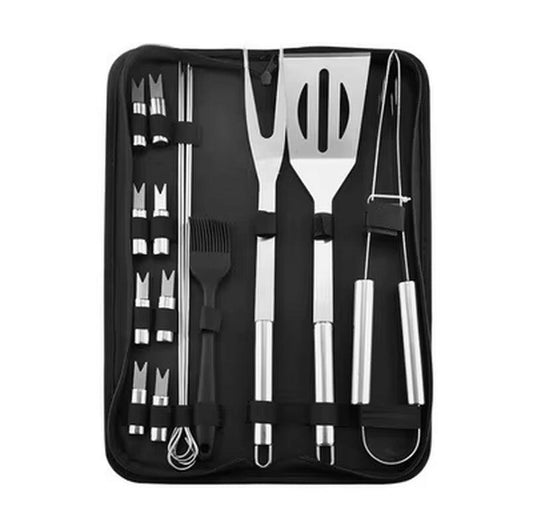 Ultimate Grillmaster Kit | Stainless Steel BBQ Tools | Portable Case .