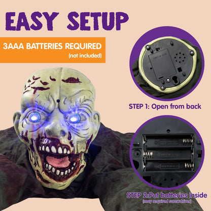 Halloween Groundbreaker Animated Halloween Decorations Zombie with Creepy Sound and Flashing Eyes