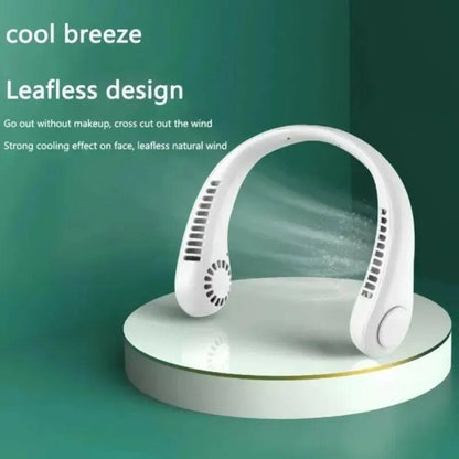 2025  Neck-Mounted Bladeless Fan - Portable Rechargeable Air Cooler with 3 Speed Settings for Outdoor Sports.