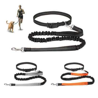 Premium Hands-Free Dog Leash with Adjustable Waist Belt and Chest Strap for Comfortable Walking, Running, and Jogging Adventures.