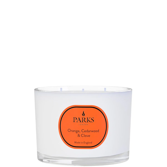 VINTAGE AROMATHERAPY ORANGE, CEDARWOOD & CLOVE 350G 3 WICK CANDLE.