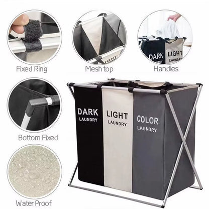 Foldable Laundry Basket – Waterproof Oxford Fabric, 1/3 Basket Organizer