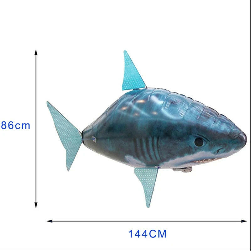 Remote Control Inflatable Shark Toy - Air Swimming RC Animal Balloon for Kids.