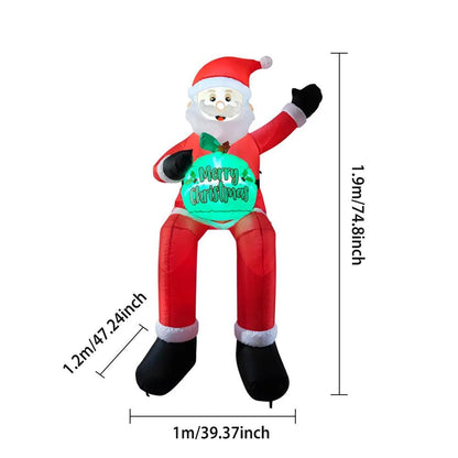 2025 Christmas Inflatables 8FT 215-270Cm Glowing Santa Claus with LED Outdoor Home Cafe Decoration Party Garden Xmas Decor.