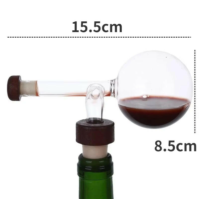 Elegant Red Wine Aerator & Pourer - Portable Round & Flask Shaped Glass Decanter Spout.
