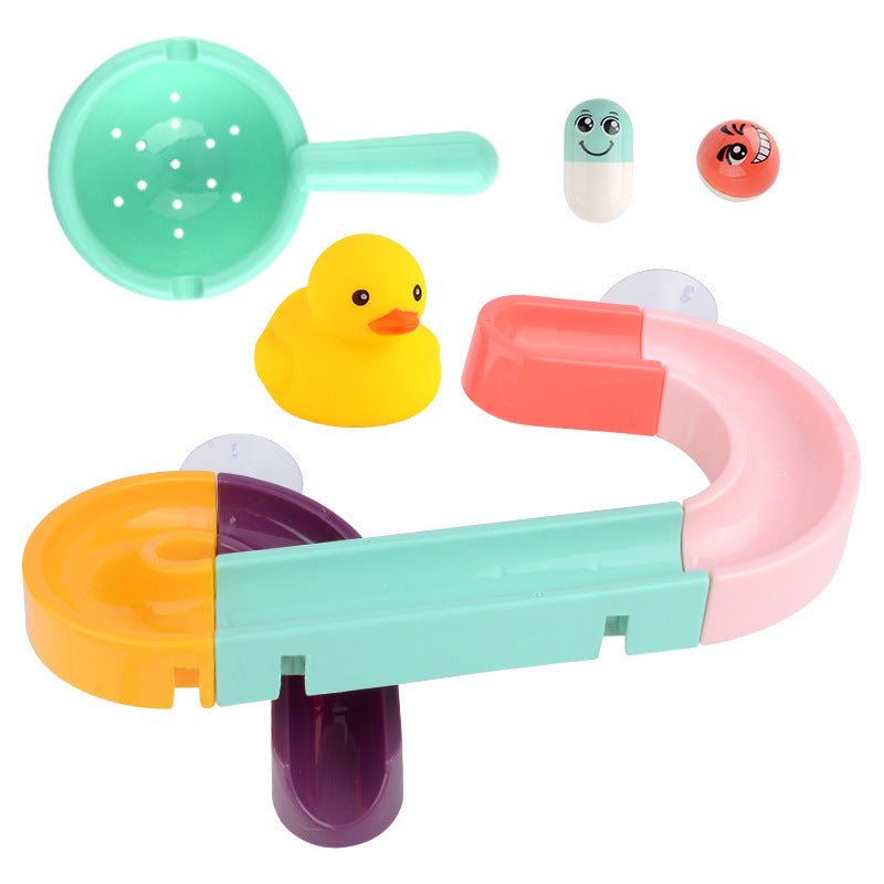 Colorful bath toys making bath time fun and safe for children, encouraging playful learning and creativity.