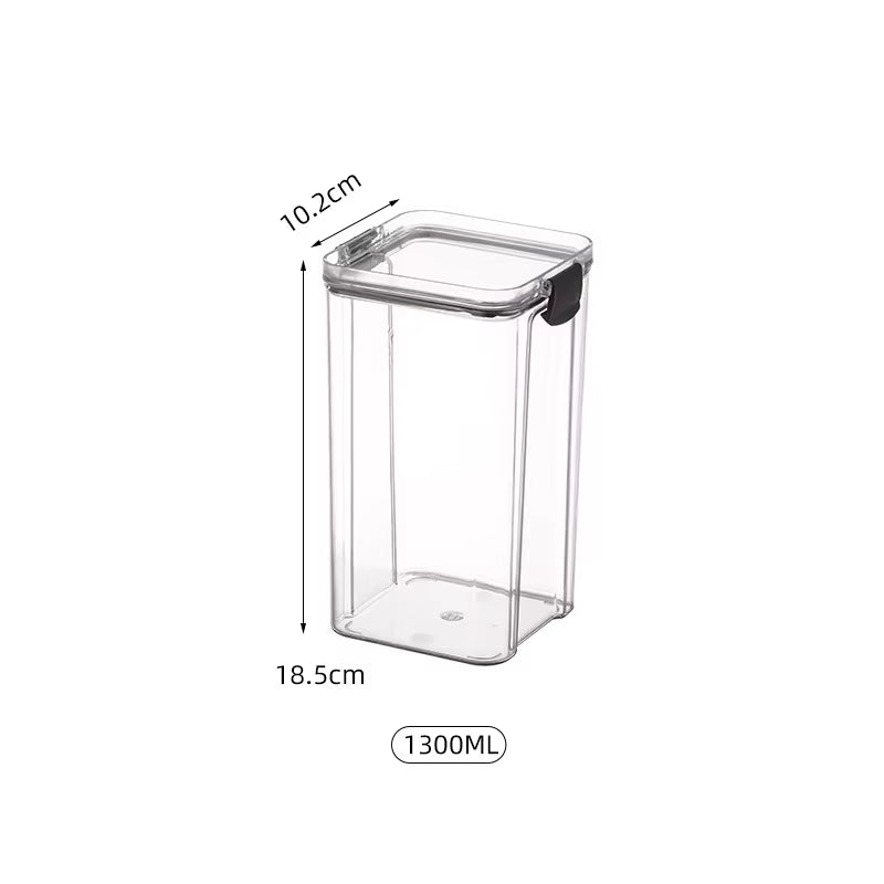  Airtight Transparent Plastic Food Containers with Lid  700ML 1300ML