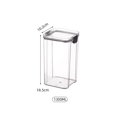  Airtight Transparent Plastic Food Containers with Lid  700ML 1300ML