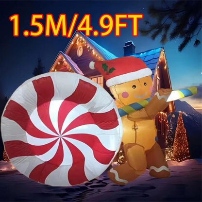Christmas Inflatable  Decorations – LED-Lit Outdoor / Indoor Ornaments Featuring Santa, Snowmen, Trees, Bears & Gingerbread Characters.