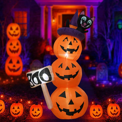 Inflatable Halloween Outdoor Decorations – Alien, Ghost Pumpkin, and Skeleton Dachshund Blow-Up Props for Lawn, Garden, and Party Displays
