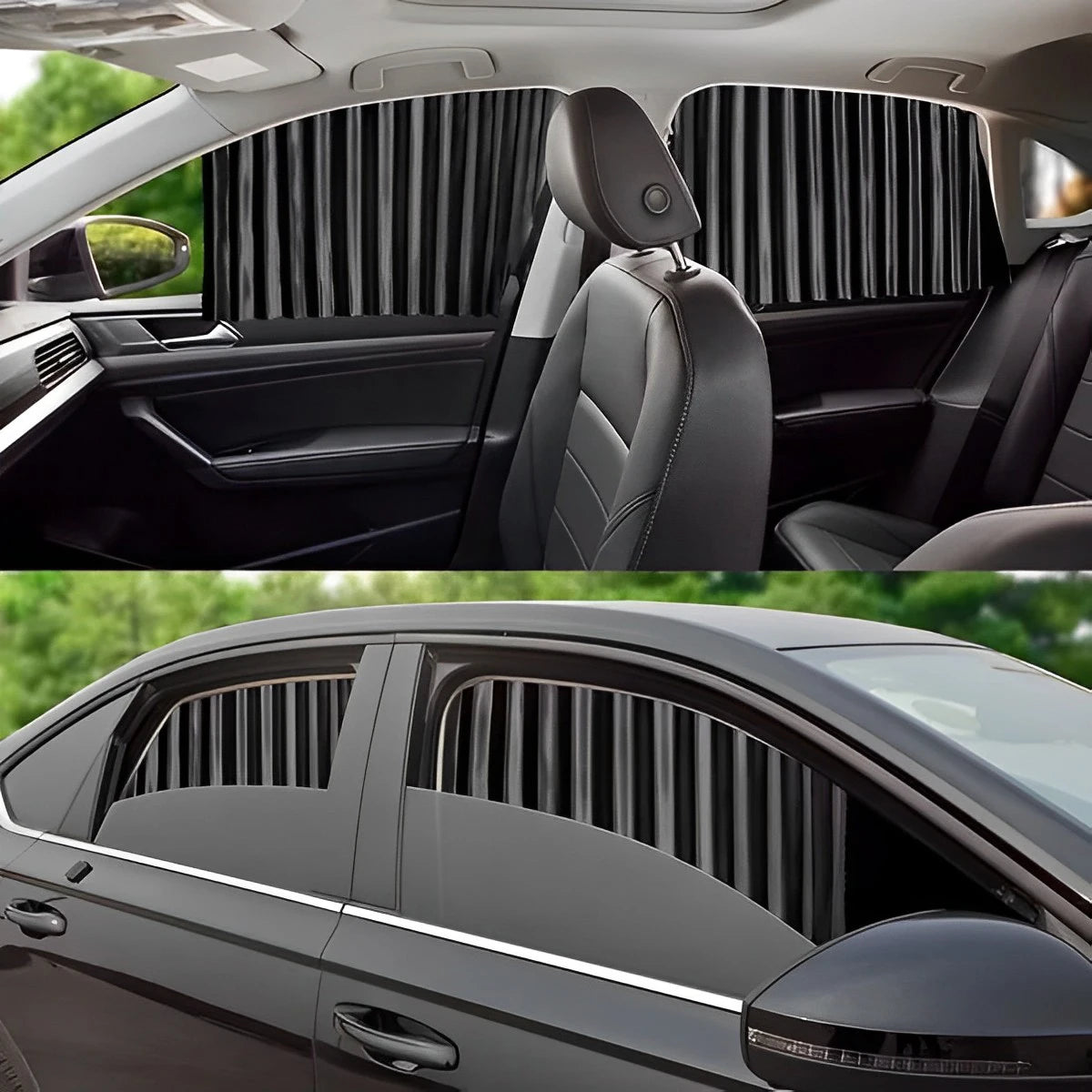 ​​​​​​​Magnetic Car Sunshade Curtains – UV Protection & Privacy Shield