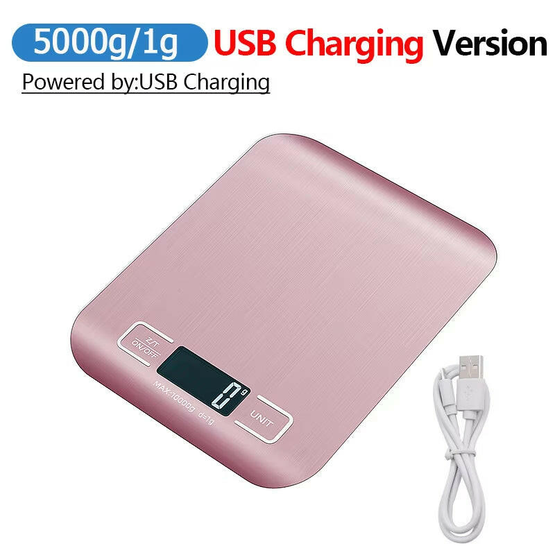 Precision Digital Kitchen Scale - 10Kg Stainless Steel Weighing Tool for Food, Jewelry, and Baking with LCD Display.