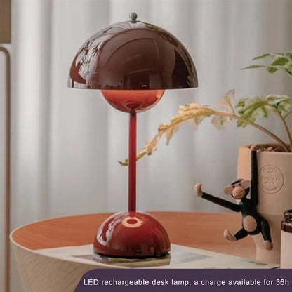 Mushroom Touch Lamp – Rechargeable LED Table Light for Bedroom & Dining.