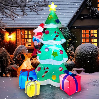 2025 Christmas Inflatables 8FT 215-270Cm Glowing Santa Claus with LED Outdoor Home Cafe Decoration Party Garden Xmas Decor.