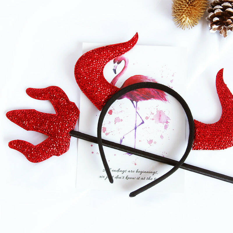 Halloween Horn and Trident Headband Set – 2PCS Devil Costume Accessories for Parties and Festive Decor