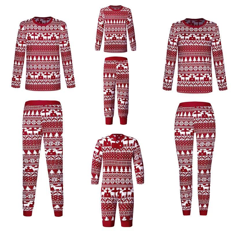 Matching Christmas Pajamas Set – Reindeer Print Family Sleepwear for Adults, Kids & Babies.