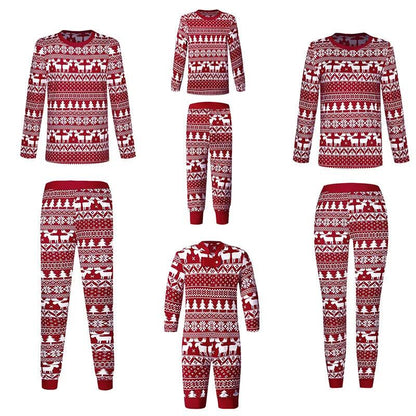 Matching Christmas Pajamas Set – Reindeer Print Family Sleepwear for Adults, Kids & Babies.