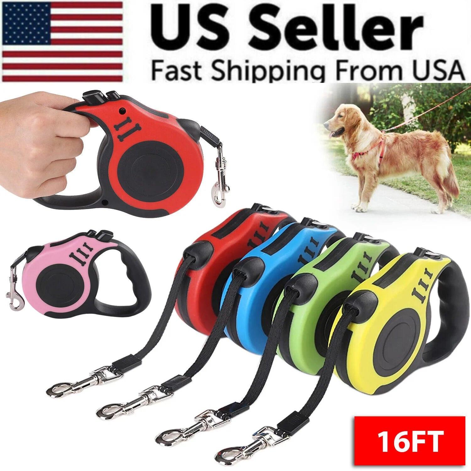 Walk Freely, Stay in Control – 16.5FT Retractable Dog Leash with One-Touch Brake.