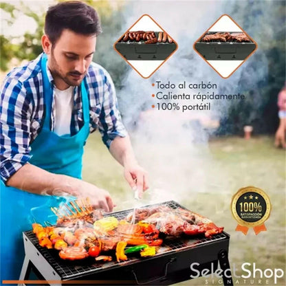 Portable BBQ - Stainless Steel Charcoal Grill.