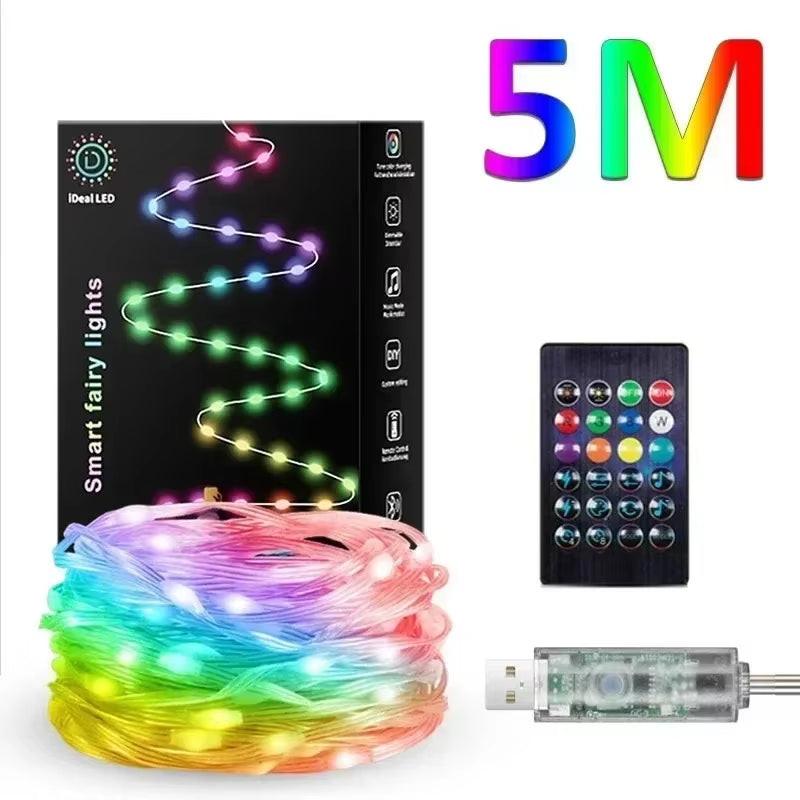 Smart RGBIC LED String Lights with App & Remote – 2–30M Dreamcolor Fairy Lights for Indoor & Outdoor Décor.