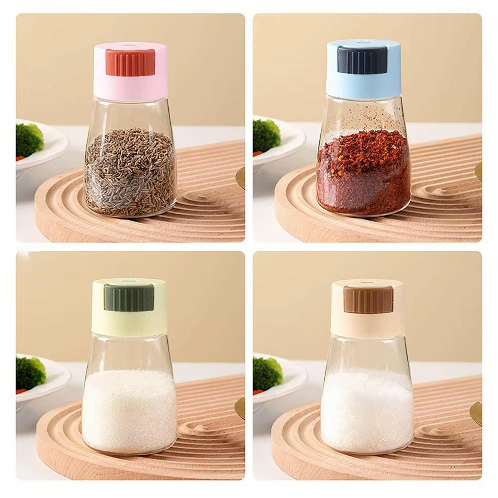 Dustproof 0.5G Press Type Seasoning Container - The Ultimate Salt Dispenser for a Tidy Kitchen!.
