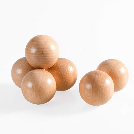 Montessori Wooden Rainbow Balls | 6-Piece Toddler Toy.