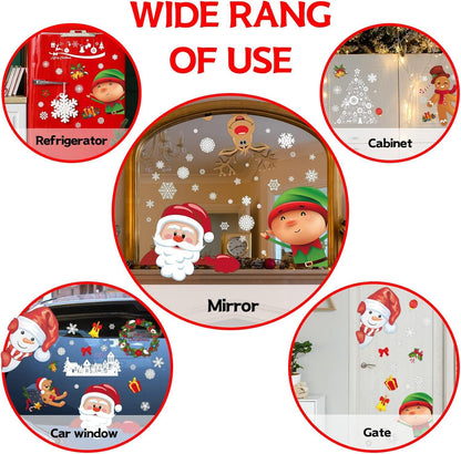 Christmas Window Clings – 150Pcs Snowflake & Holiday Stickers (8 Sheets).