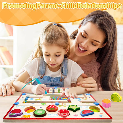 Magnetic Montessori Puzzle Board – Color & Number Learning Game.
