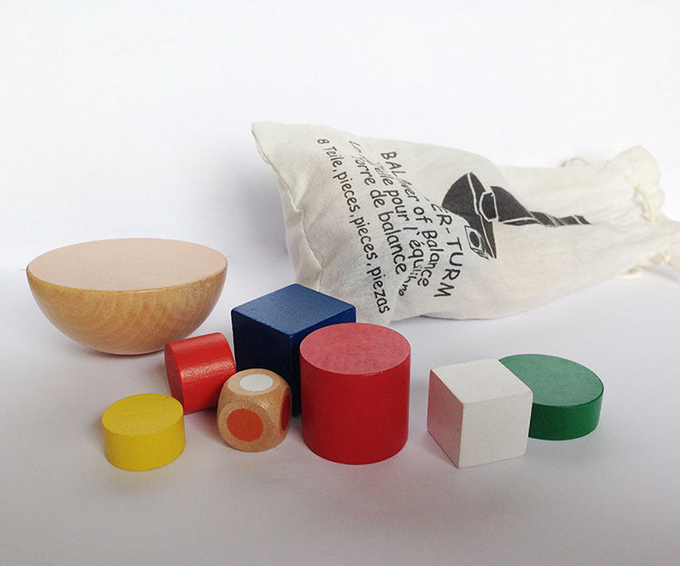 Wooden hemisphere balance puzzle toy for kids aged 3+, multicolor, lightweight, and educational.