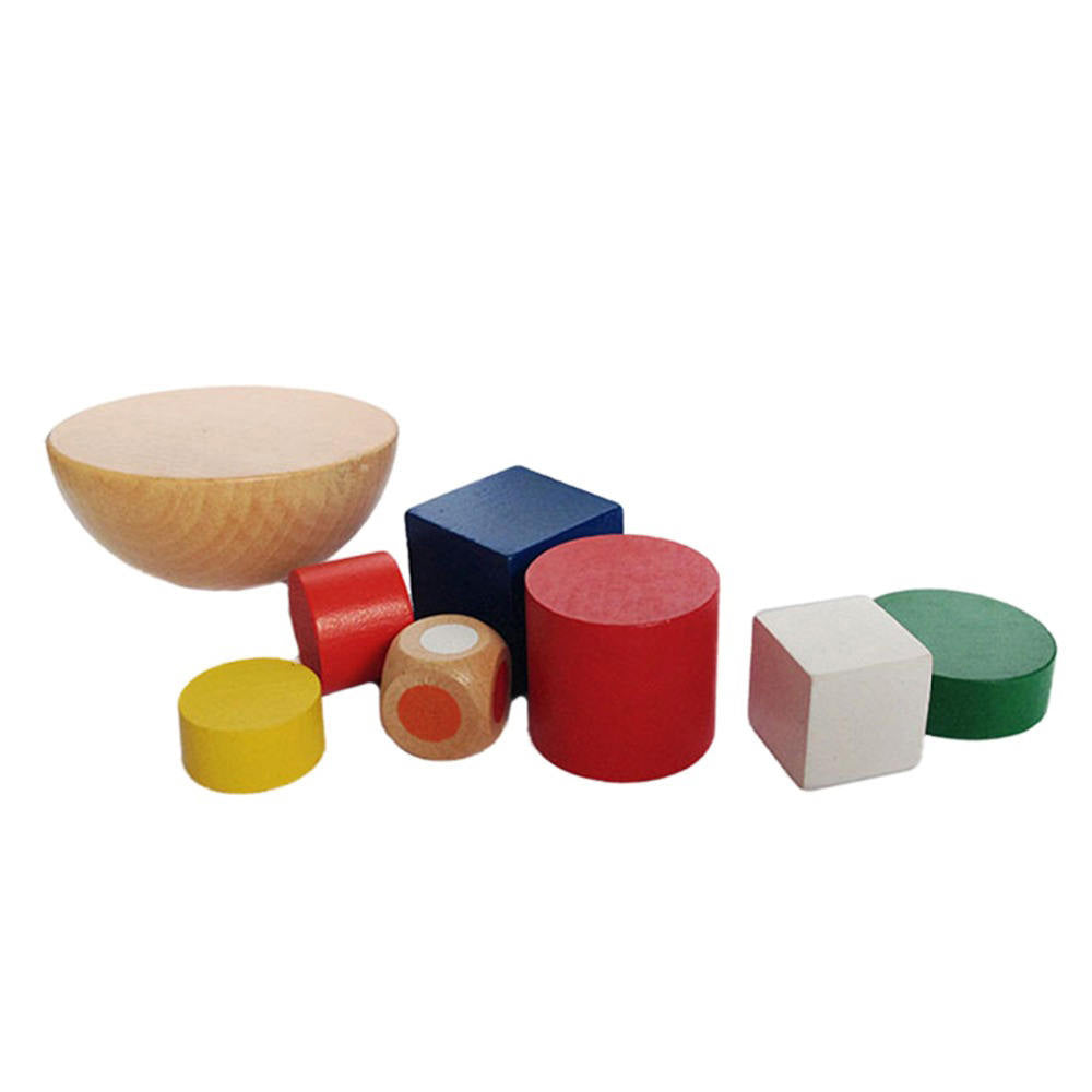 Wooden hemisphere balance puzzle toy for kids aged 3+, multicolor, lightweight, and educational.