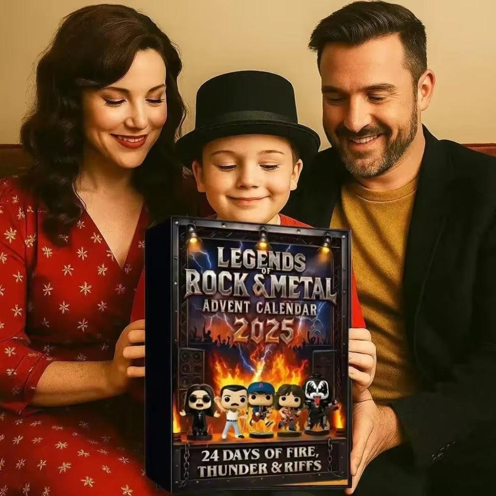 Rock & Metal Advent Calendar – 24 Days of Iconic Music Figures, Acrylic Collectible Ornaments, Christmas Countdown Gift for Fans.